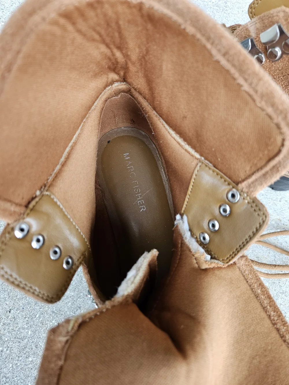 MARC FISHER LTD SIZE 8M MLIZZIE SUEDE LEATHER SHERPA LINED WOMEN'S BOOTS SIZE 8M